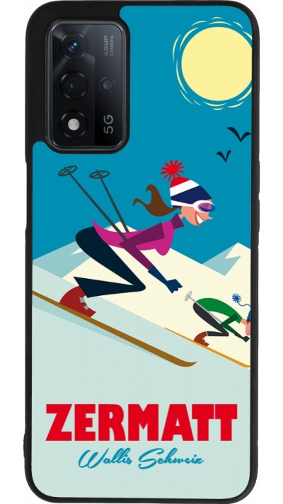 OPPO A93s 5G Case Hülle - Silikon schwarz Zermatt Ski Downhill
