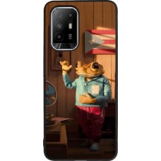 Coque OPPO F19 Pro+ - Silicone rigide noir Dancing frog DTMF