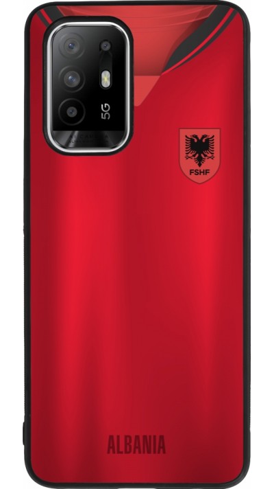 Coque OPPO F19 Pro+ - Silicone rigide noir Maillot de football Albanie personnalisable
