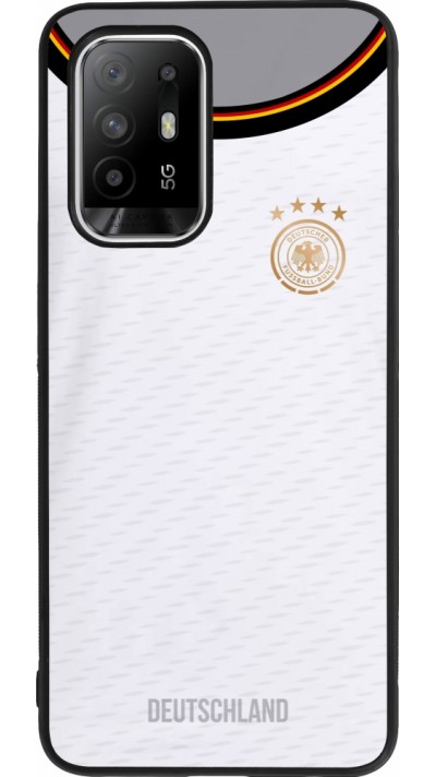 Coque OPPO F19 Pro+ - Silicone rigide noir Maillot de football Allemagne 2022 personnalisable