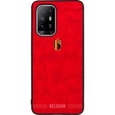 Coque OPPO F19 Pro+ - Silicone rigide noir Maillot de football Belgique 2026 personnalisable