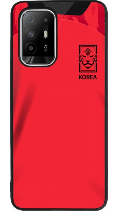 Coque OPPO F19 Pro+ - Silicone rigide noir Maillot de football Corée du Sud 2022 personnalisable