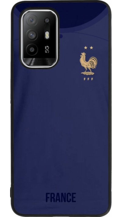 Coque OPPO F19 Pro+ - Silicone rigide noir Maillot de football France 2022 personnalisable