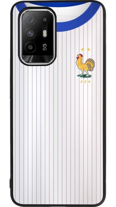 Coque OPPO F19 Pro+ - Silicone rigide noir Maillot de football France Extérieur personnalisable