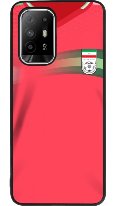 Coque OPPO F19 Pro+ - Silicone rigide noir Maillot de football Iran 2022 personnalisable