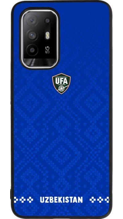 Coque OPPO F19 Pro+ - Silicone rigide noir Maillot de football Ouzbékistan 2026 personnalisable
