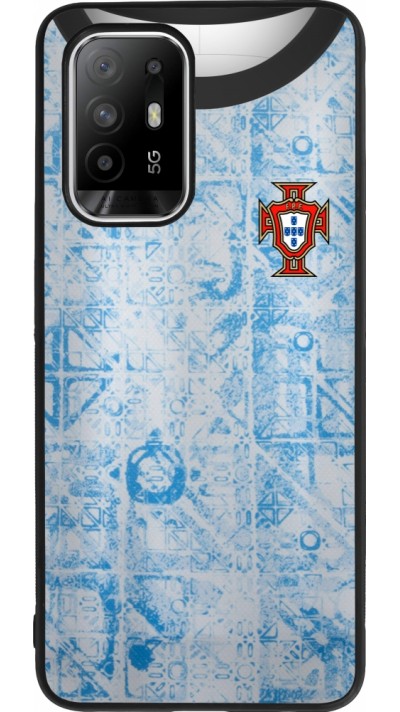 Coque OPPO F19 Pro+ - Silicone rigide noir Maillot de football Portugal Extérieur personnalisable