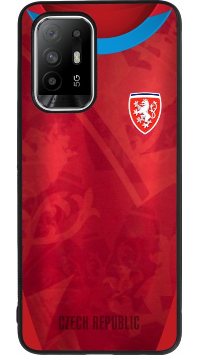 Coque OPPO F19 Pro+ - Silicone rigide noir Maillot de football République Tchèque personnalisable