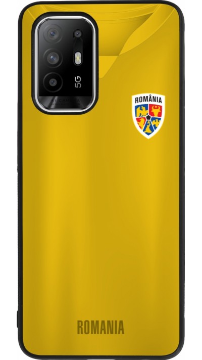 Coque OPPO F19 Pro+ - Silicone rigide noir Maillot de football Roumanie