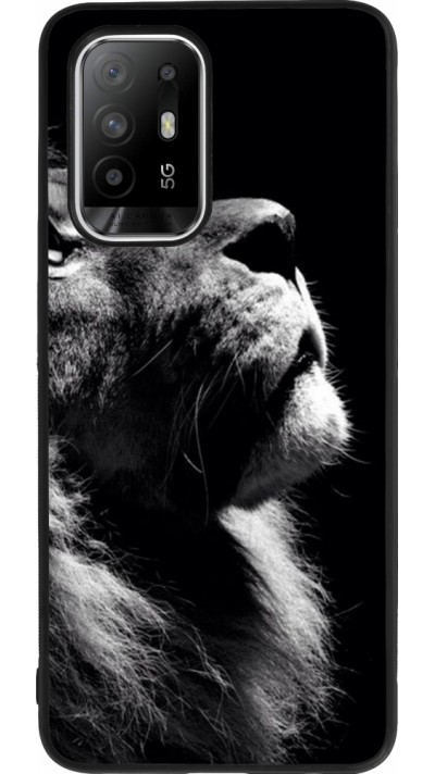 Coque OPPO F19 Pro+ - Silicone rigide noir Lion looking up