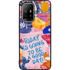 Coque OPPO F19 Pro+ - Silicone rigide noir Preppy Today is Going to be a good day