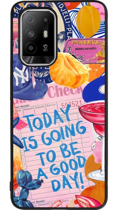 Coque OPPO F19 Pro+ - Silicone rigide noir Preppy Today is Going to be a good day