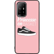 Coque OPPO F19 Pro+ - Silicone rigide noir princesse en basket