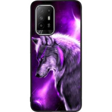 Coque OPPO F19 Pro+ - Silicone rigide noir Purple Sky Wolf