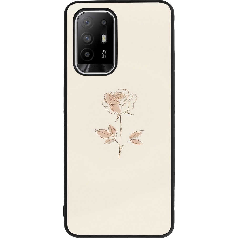 Coque OPPO F19 Pro+ - Silicone rigide noir Sable Rose Minimaliste