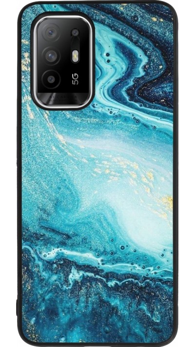 Coque OPPO F19 Pro+ - Silicone rigide noir Sea Foam Blue