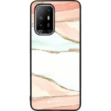 Coque OPPO F19 Pro+ - Silicone rigide noir Shimmering Orange