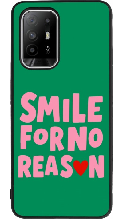 Coque OPPO F19 Pro+ - Silicone rigide noir Smile for no reason 2026