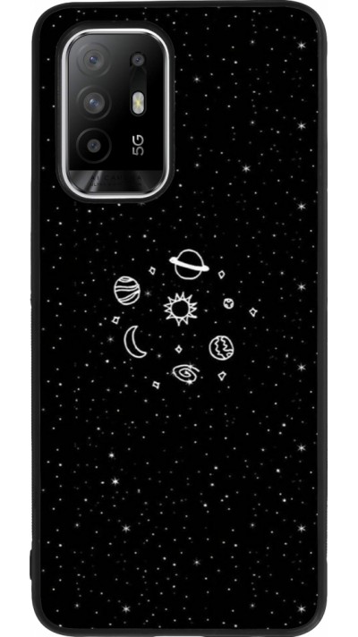 Coque OPPO F19 Pro+ - Silicone rigide noir Space Doodle