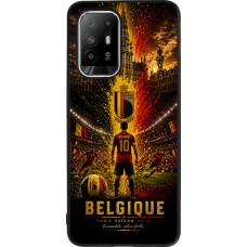 Coque OPPO F19 Pro+ - Silicone rigide noir Football Belgique splash 2026