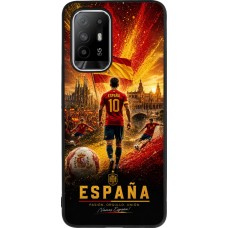 Coque OPPO F19 Pro+ - Silicone rigide noir Football Espagne splash 2026