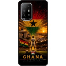 Coque OPPO F19 Pro+ - Silicone rigide noir Football Ghana splash 2026