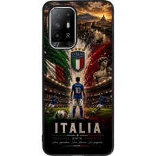 Coque OPPO F19 Pro+ - Silicone rigide noir Football Italie splash 2026