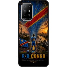 Coque OPPO F19 Pro+ - Silicone rigide noir Football République démocratique du Congo splash 2026
