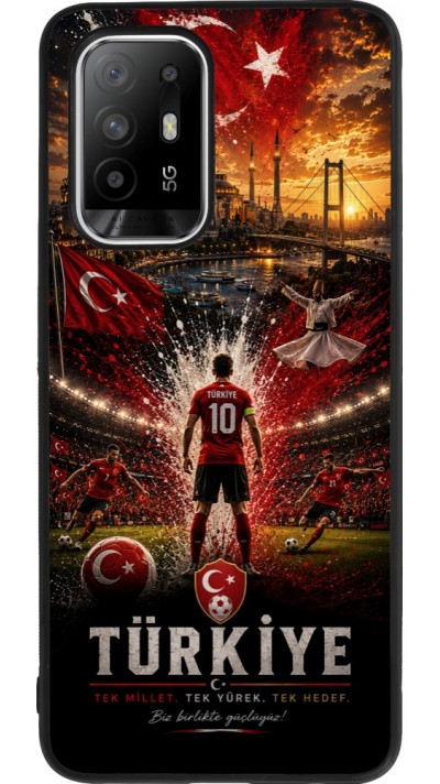 Coque OPPO F19 Pro+ - Silicone rigide noir Football Turquie splash 2026
