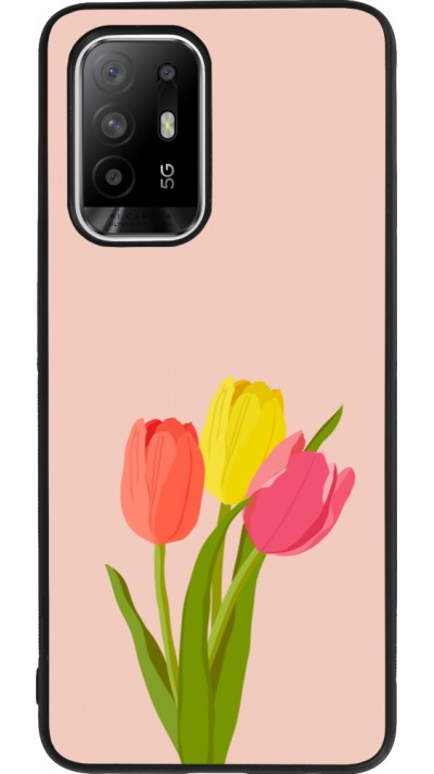 OPPO F19 Pro+ Case Hülle - Silikon schwarz Spring 23 tulip trio