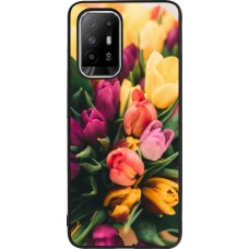 Coque OPPO F19 Pro+ - Silicone rigide noir Bouquet of tulips Spring 2026