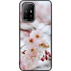 Coque OPPO F19 Pro+ - Silicone rigide noir Cherry tree Spring 2026