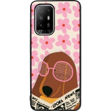 Coque OPPO F19 Pro+ - Silicone rigide noir Dog with newspaper Spring 2026