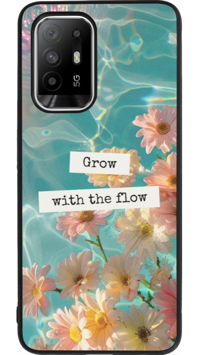 Coque OPPO F19 Pro+ - Silicone rigide noir Summer 2025 Grow with the flow