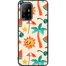 Coque OPPO F19 Pro+ - Silicone rigide noir Summer 2025 Pattern soleil