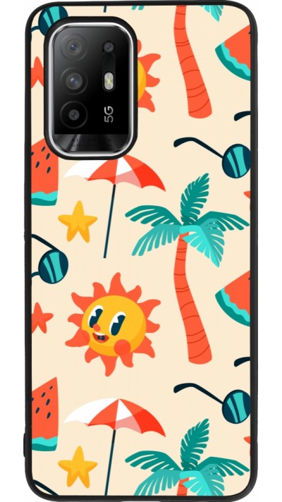 Coque OPPO F19 Pro+ - Silicone rigide noir Summer 2025 Pattern soleil