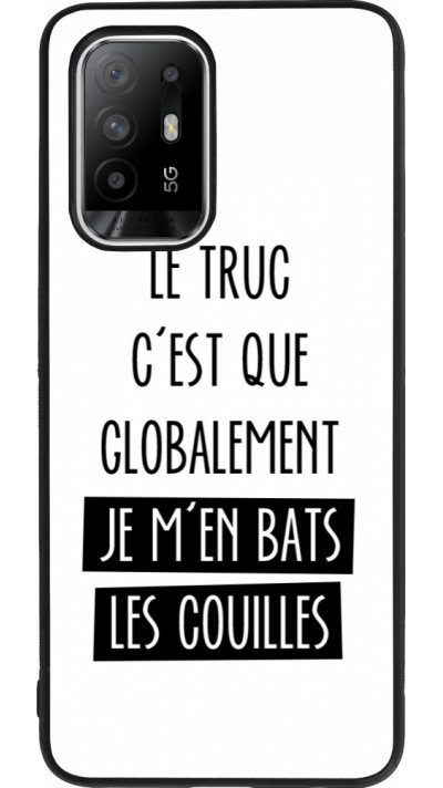 Coque OPPO F19 Pro+ - Silicone rigide noir Le truc globalement bats les couilles