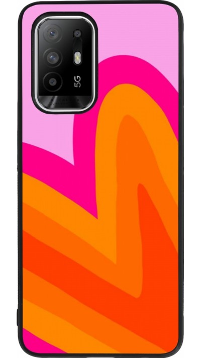 Coque OPPO F19 Pro+ - Silicone rigide noir Valentine 2024 heart gradient