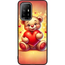 Coque OPPO F19 Pro+ - Silicone rigide noir Valentine 2024 Teddy love