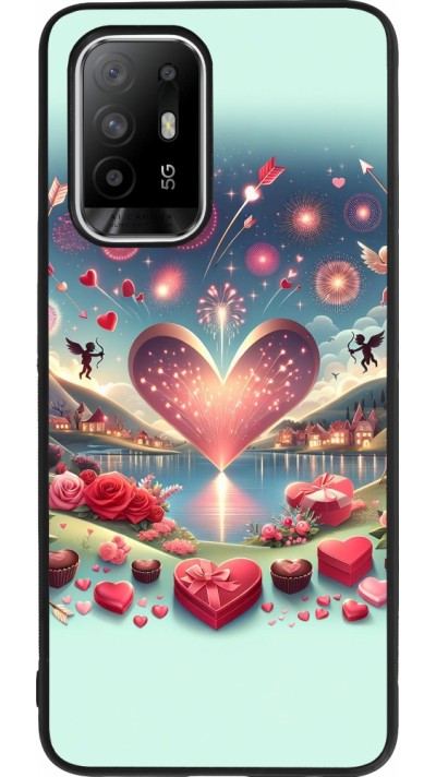 OPPO F19 Pro+ Case Hülle - Silikon schwarz Valentin 2025 Schick