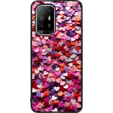 Coque OPPO F19 Pro+ - Silicone rigide noir Valentine 2025 Confetti