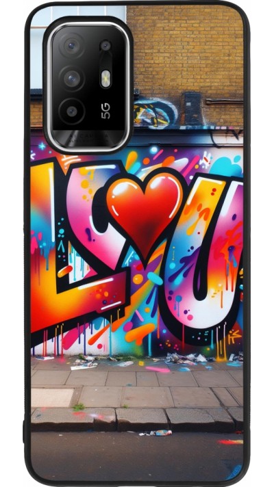 Coque OPPO F19 Pro+ - Silicone rigide noir Valentine 2025 Love U Tag