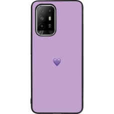 Coque OPPO F19 Pro+ - Silicone rigide noir Valentine 2023 purpule single heart