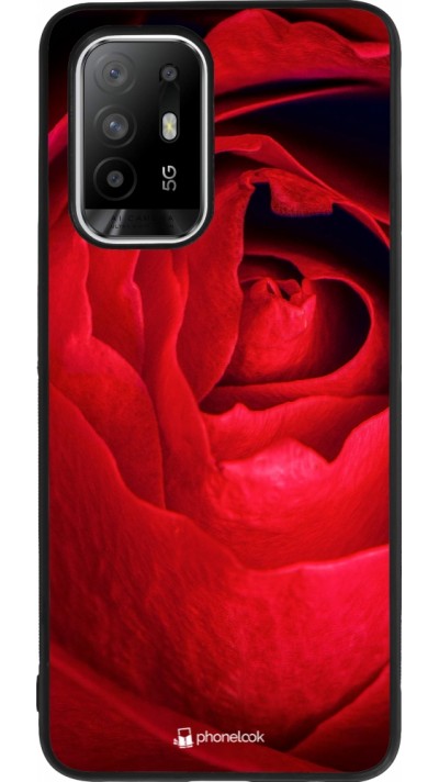 Coque OPPO F19 Pro+ - Silicone rigide noir Valentine 2022 Rose