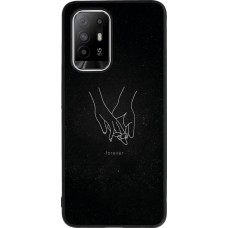 OPPO F19 Pro+ Case Hülle - Silikon schwarz Valentine 2023 hands forever