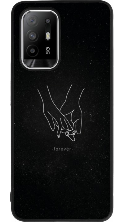 OPPO F19 Pro+ Case Hülle - Silikon schwarz Valentine 2023 hands forever