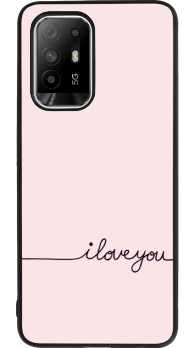Coque OPPO F19 Pro+ - Silicone rigide noir Valentine 2023 i love you writing