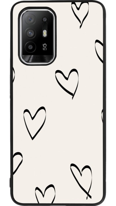 OPPO F19 Pro+ Case Hülle - Silikon schwarz Valentine 2023 minimalist hearts
