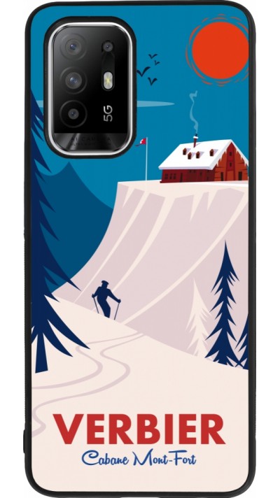 Coque OPPO F19 Pro+ - Silicone rigide noir Verbier Cabane Mont-Fort