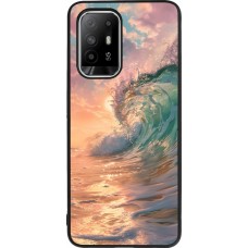 Coque OPPO F19 Pro+ - Silicone rigide noir Wave Sunset